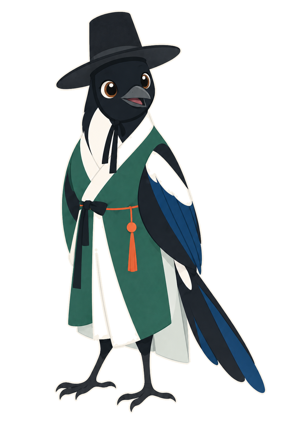 Eroun the magpie, welcoming